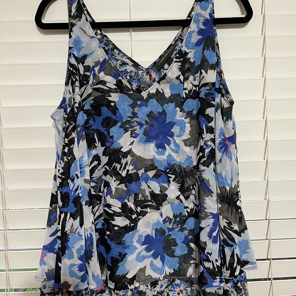 Lane Bryant Blue Floral Blouse